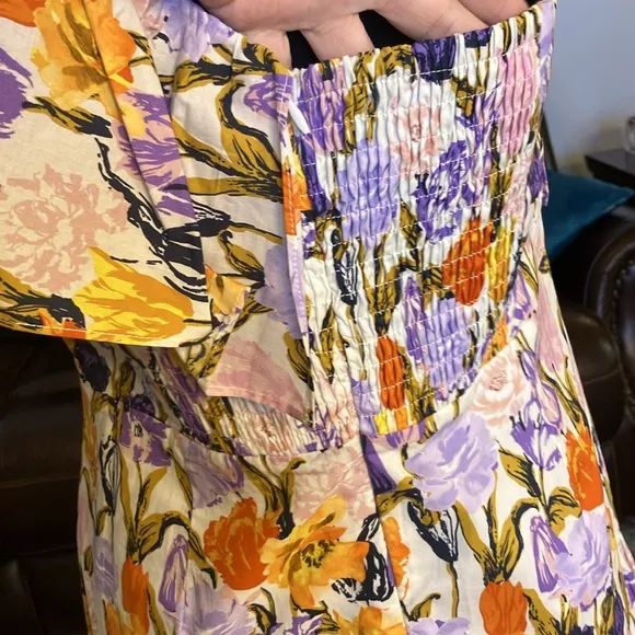 NWT Large Floral Off-Shoulder Dress