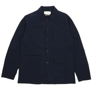 Oliver Spencer Navy Striped Chore Jacket Size 40