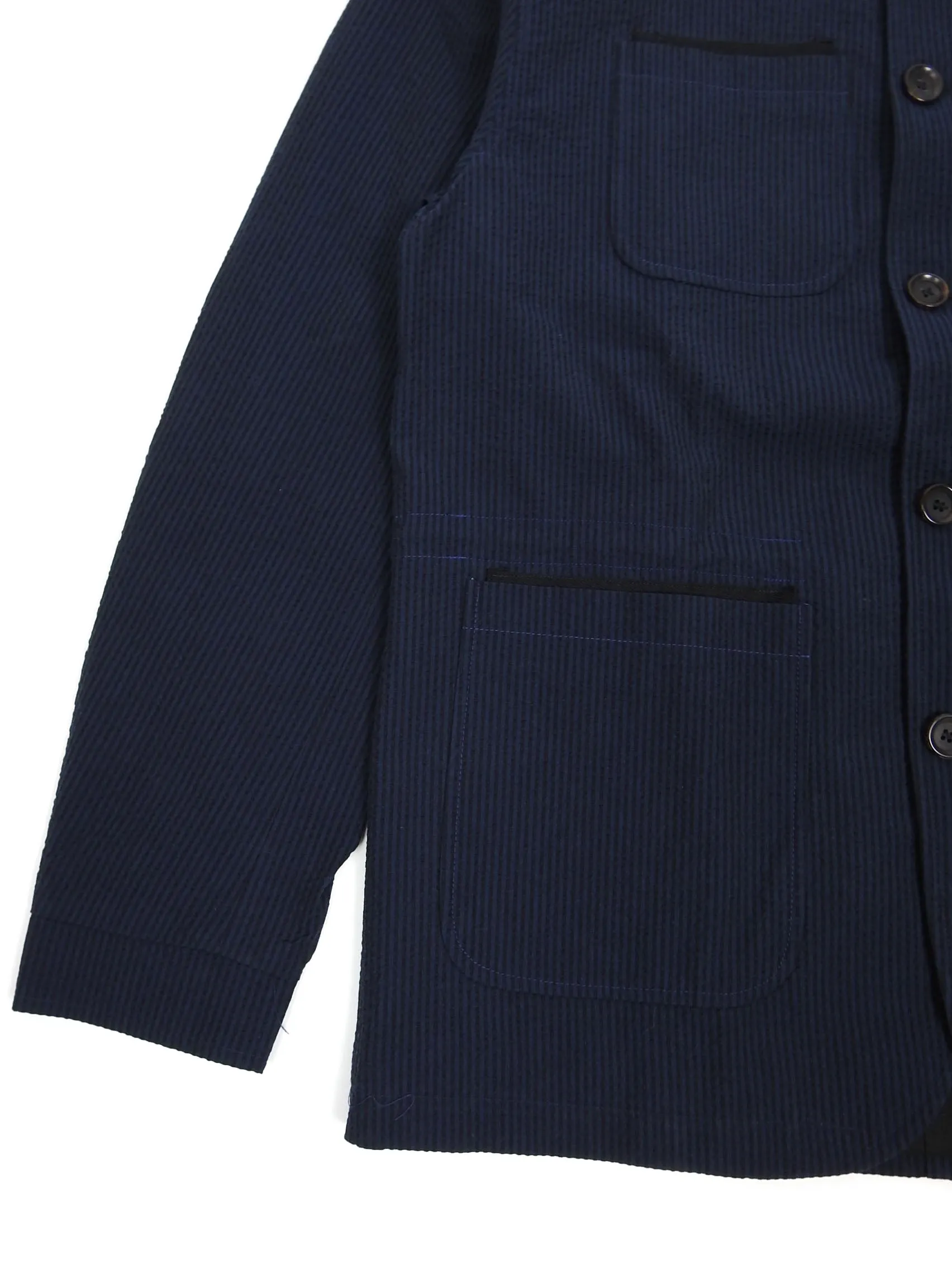 Oliver Spencer Navy Striped Chore Jacket Size 40