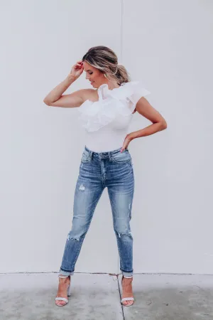 Only Angels One Shoulder Bodysuit