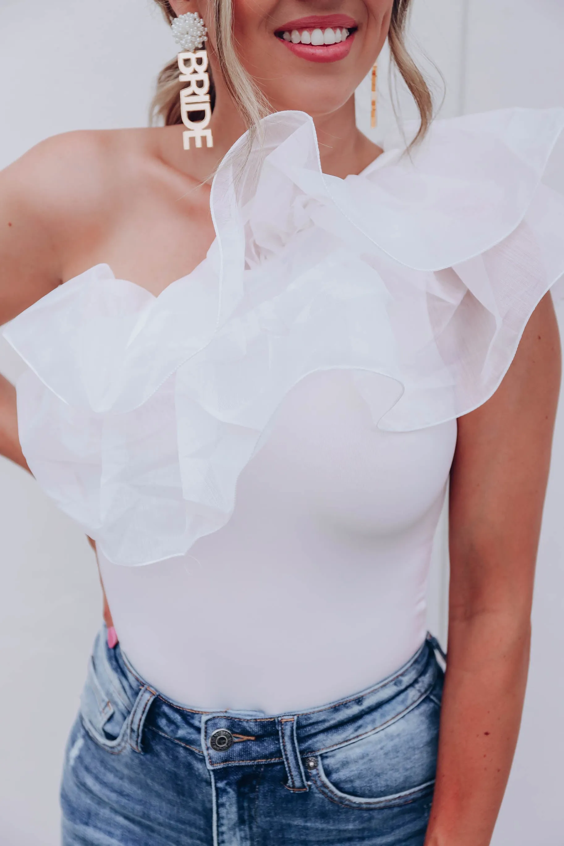 Only Angels One Shoulder Bodysuit