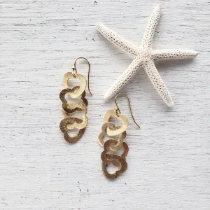 Open hearts & Charms Silver- Gold Vermeil Earrings