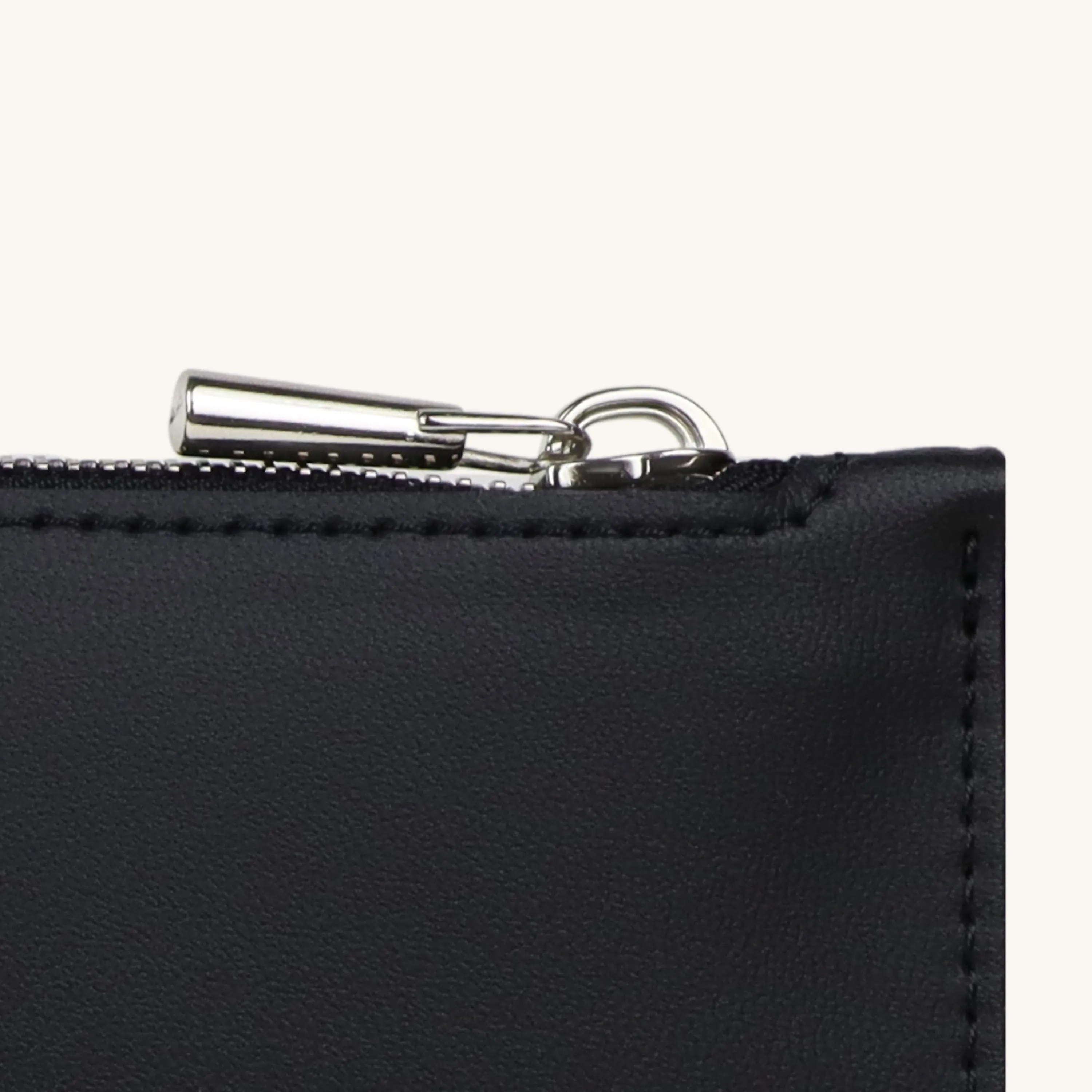 Ora Vegan Grape Leather Zip Pouch | Black