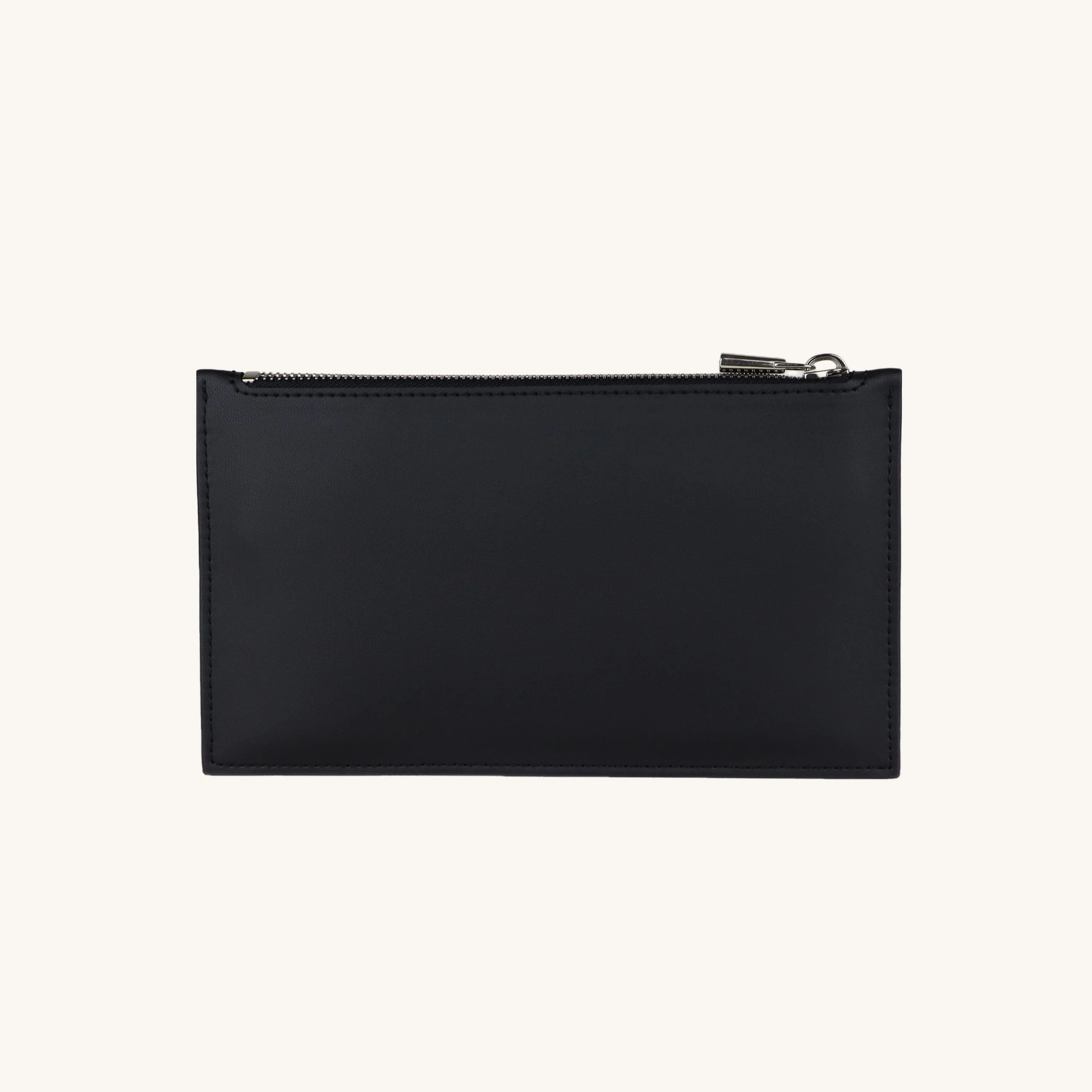 Ora Vegan Grape Leather Zip Pouch | Black
