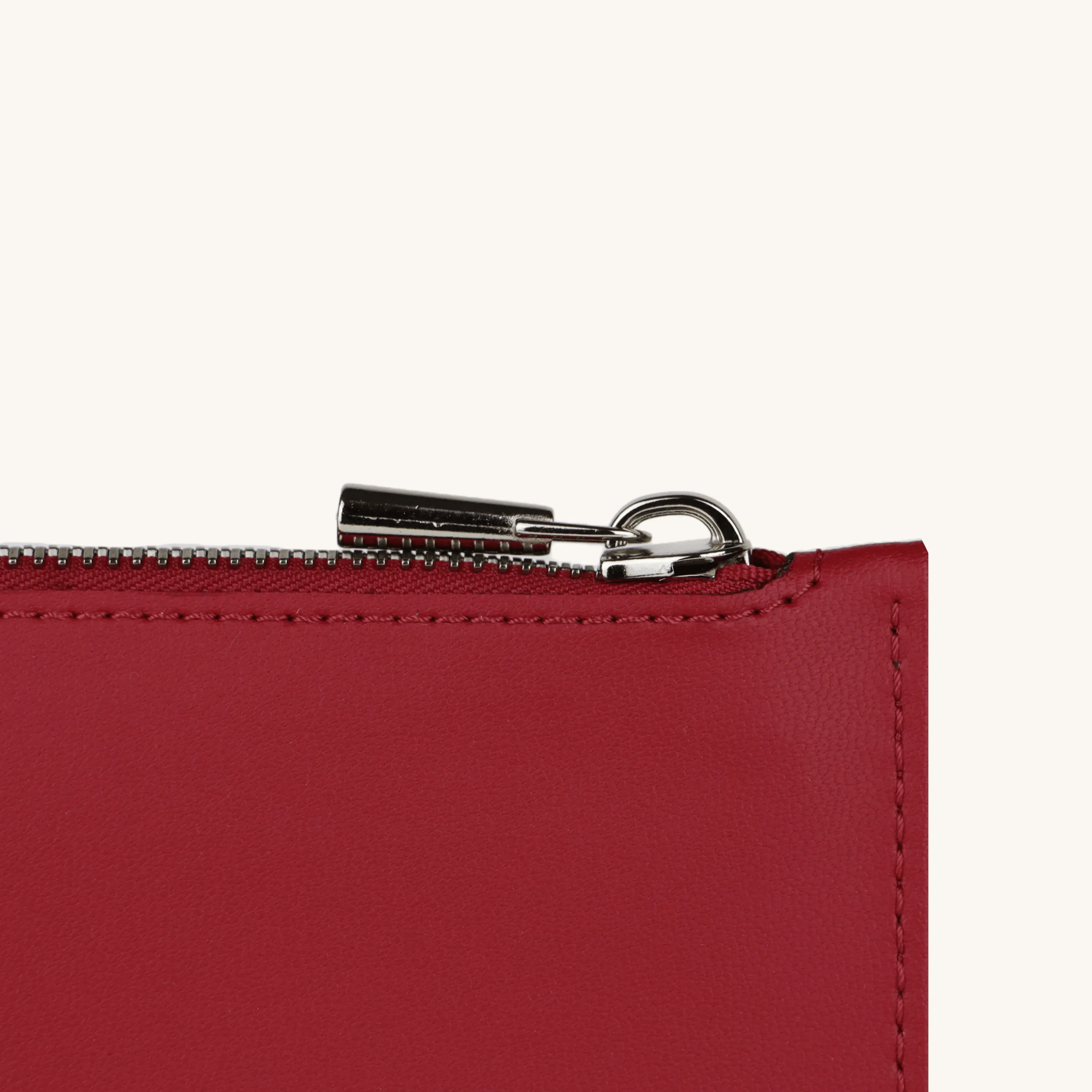 Ora Vegan Grape Leather Zip Pouch | Red