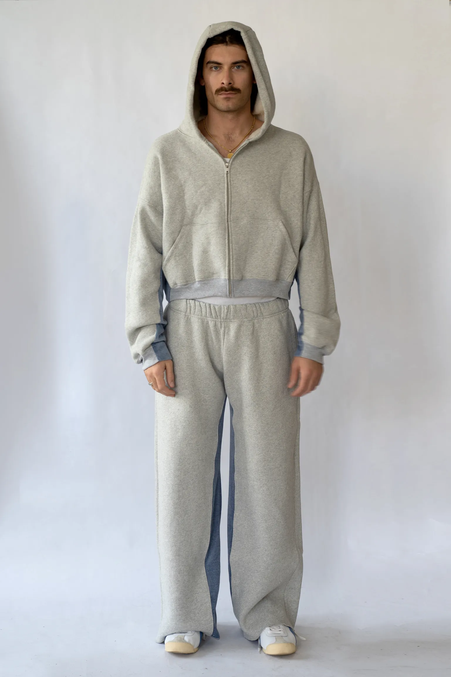 Orion Zip Up Hoodie in Fog