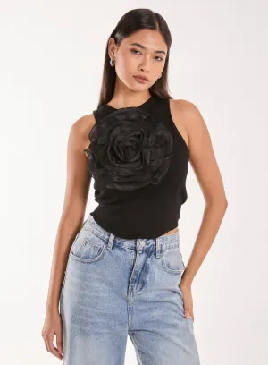 Oversized Ruffle Corsage Top