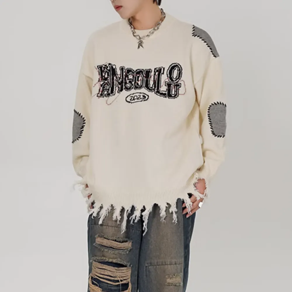 Patch Letter Sweater