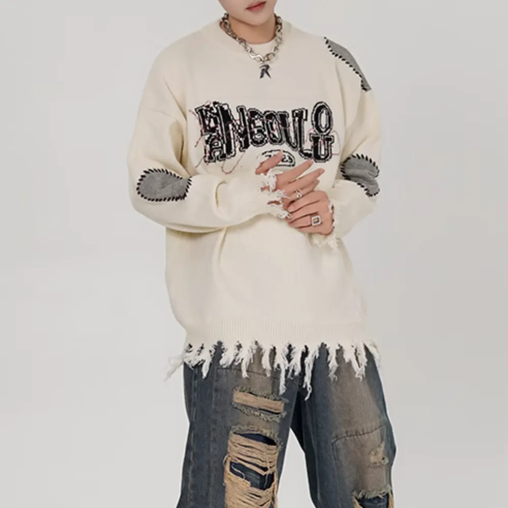 Patch Letter Sweater