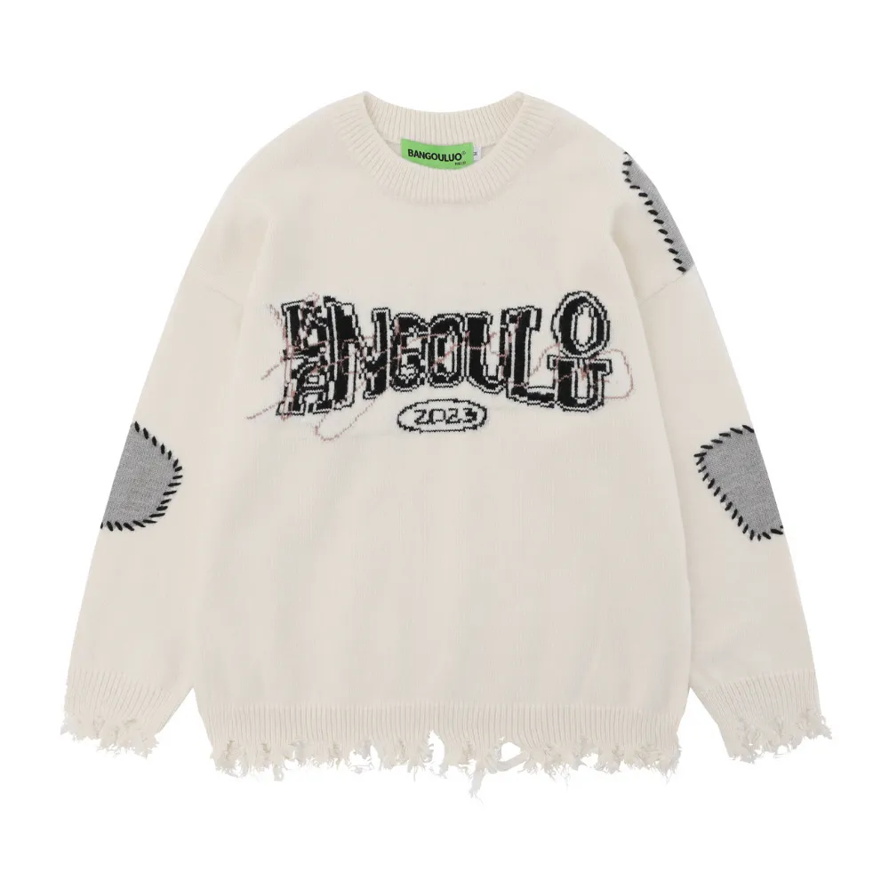 Patch Letter Sweater