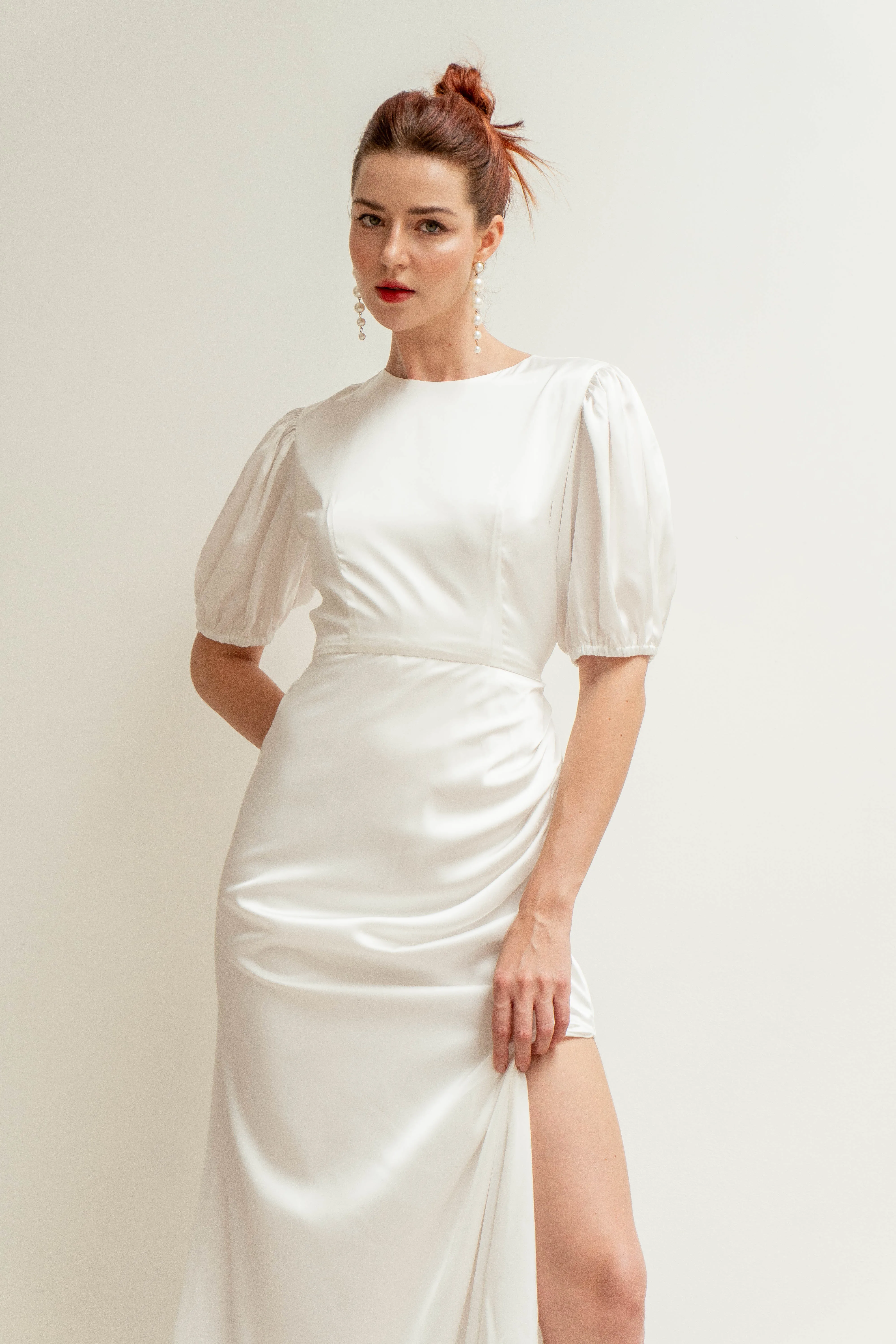 Paula Puff Sleeves Floor Length Dress
