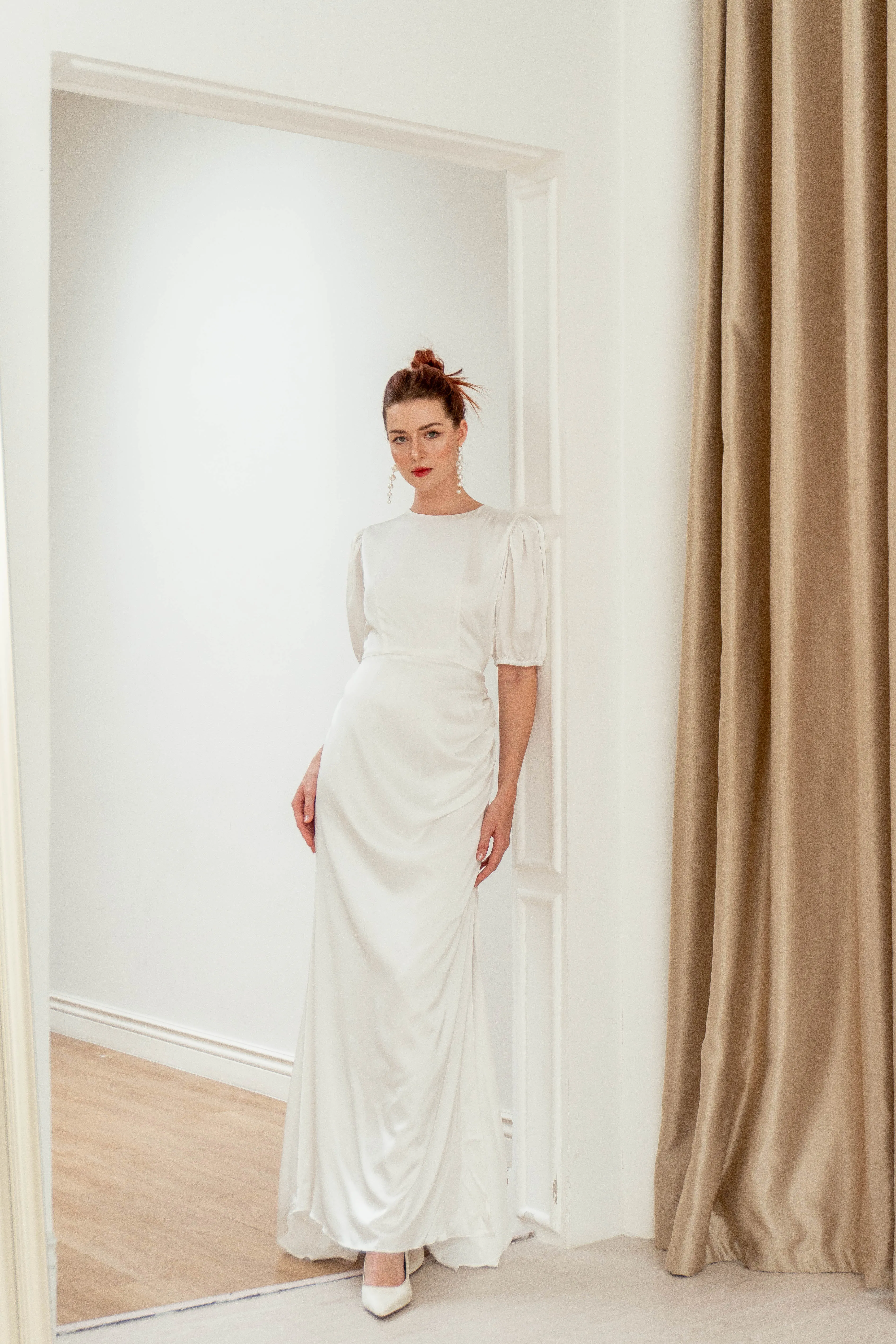 Paula Puff Sleeves Floor Length Dress