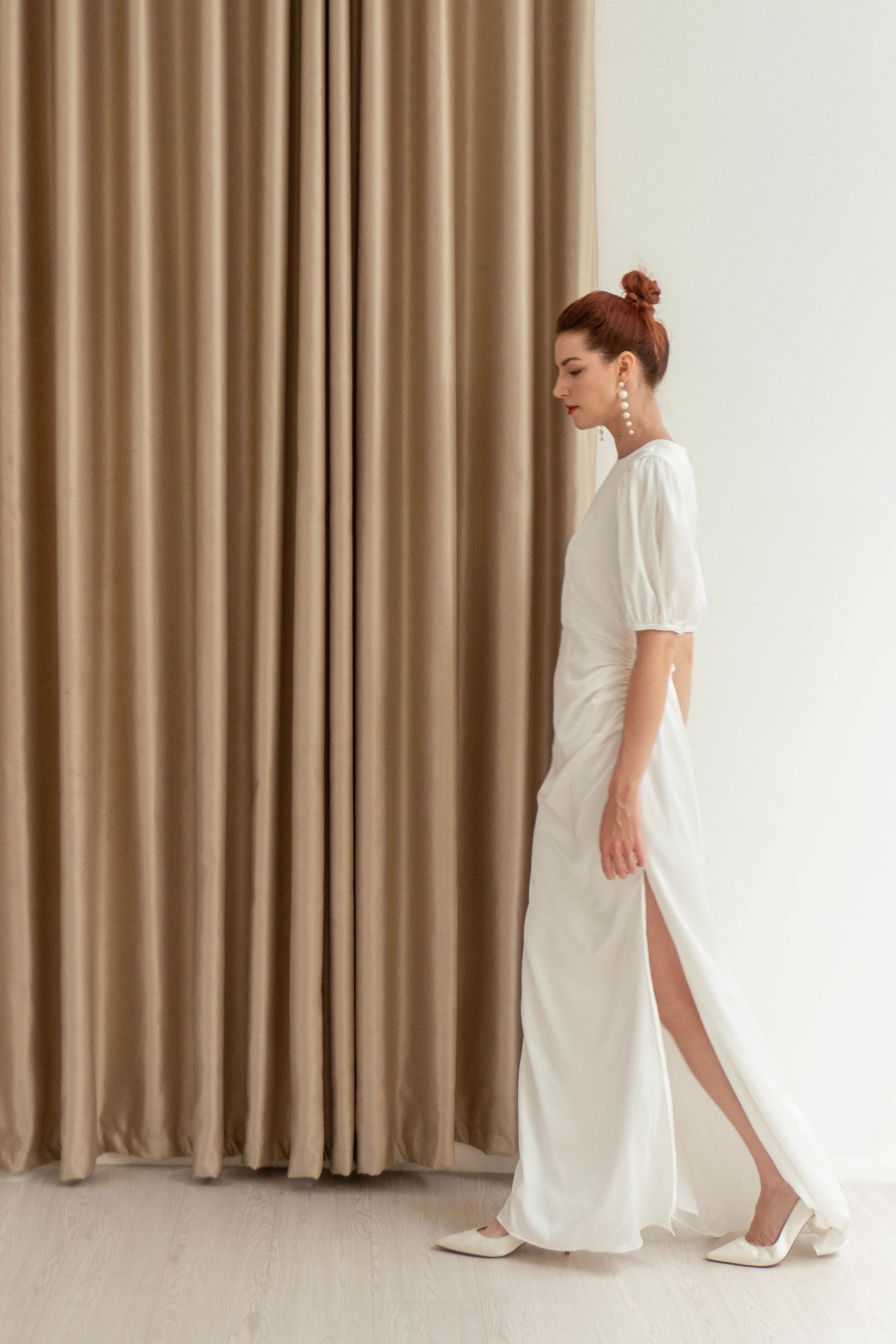 Paula Puff Sleeves Floor Length Dress