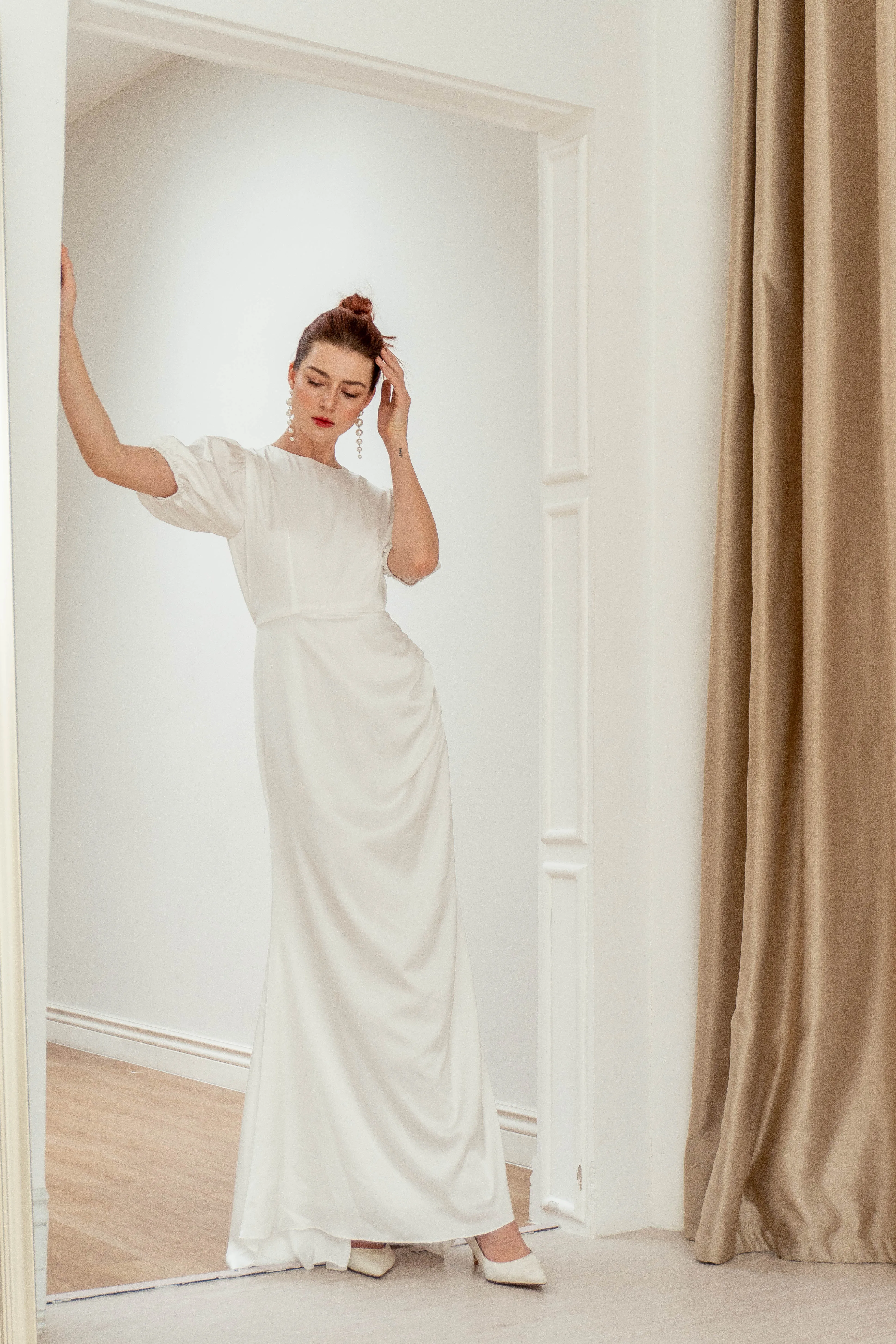 Paula Puff Sleeves Floor Length Dress