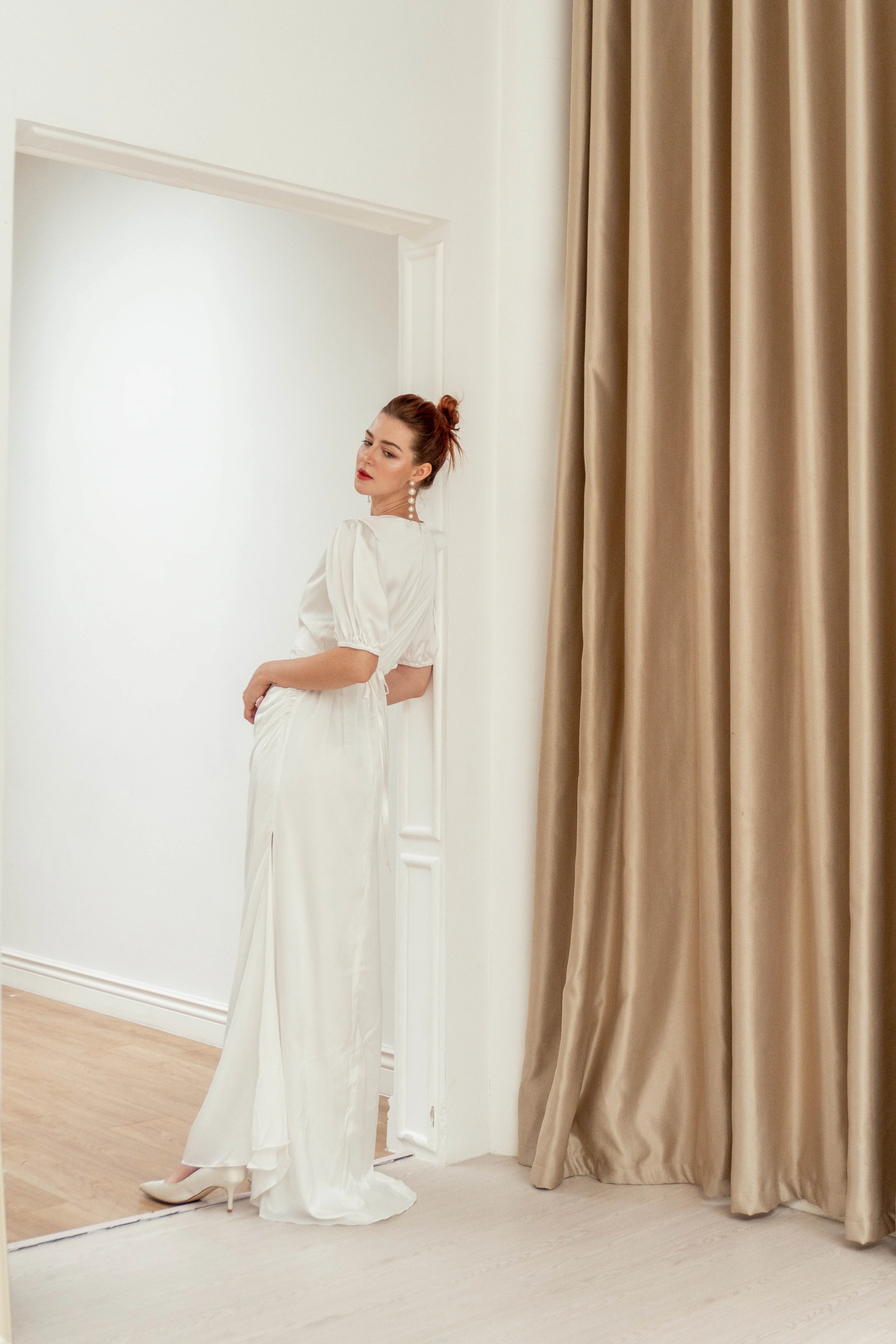 Paula Puff Sleeves Floor Length Dress