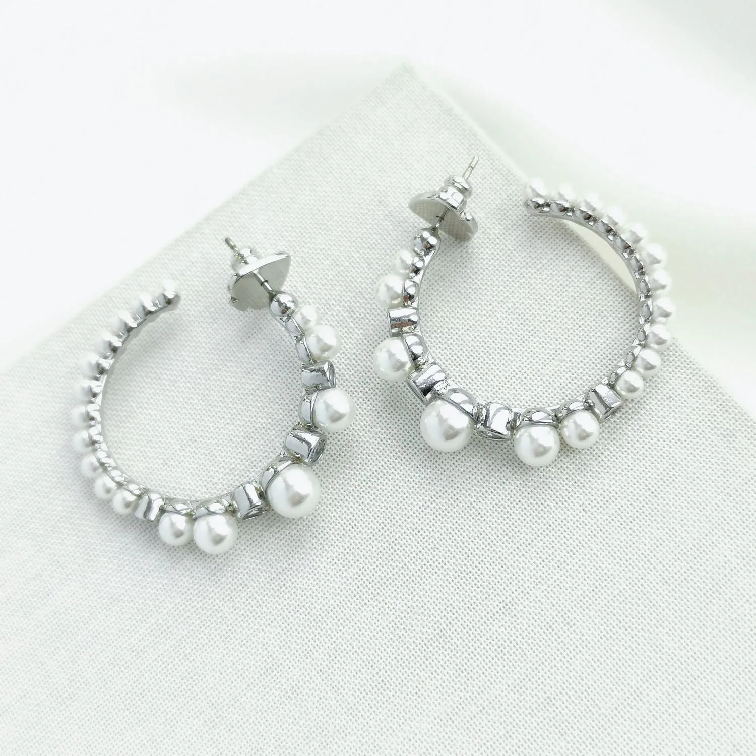 Pearl Caviar Hoop Earrings