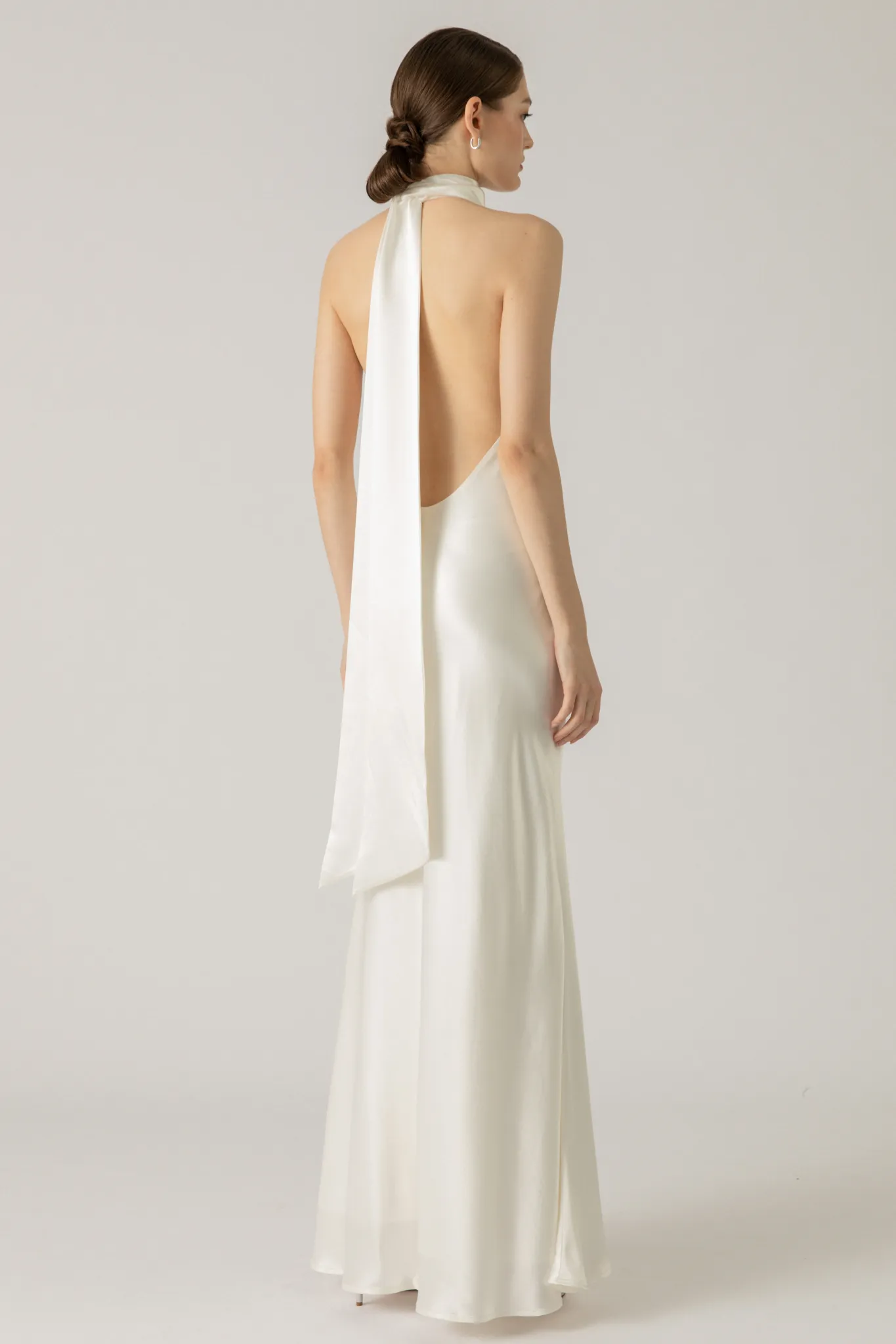 Penelope Satin Gown in Ivory by Sau Lee - RENTAL