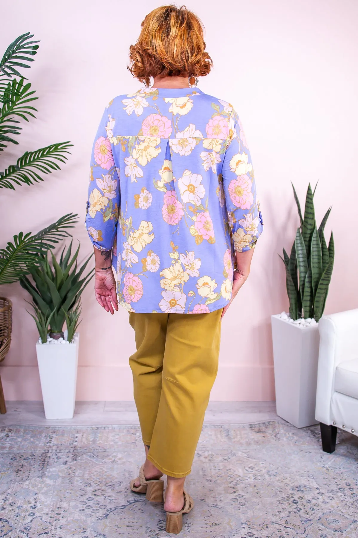 Petal Cascade Lavender/Multi Color Floral Top - T9620LV
