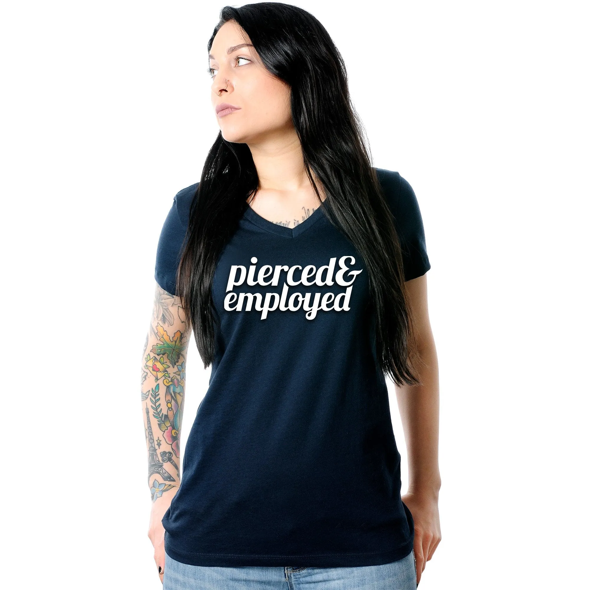 Pierced & Employed Tapered V-Neck Tee Shirt