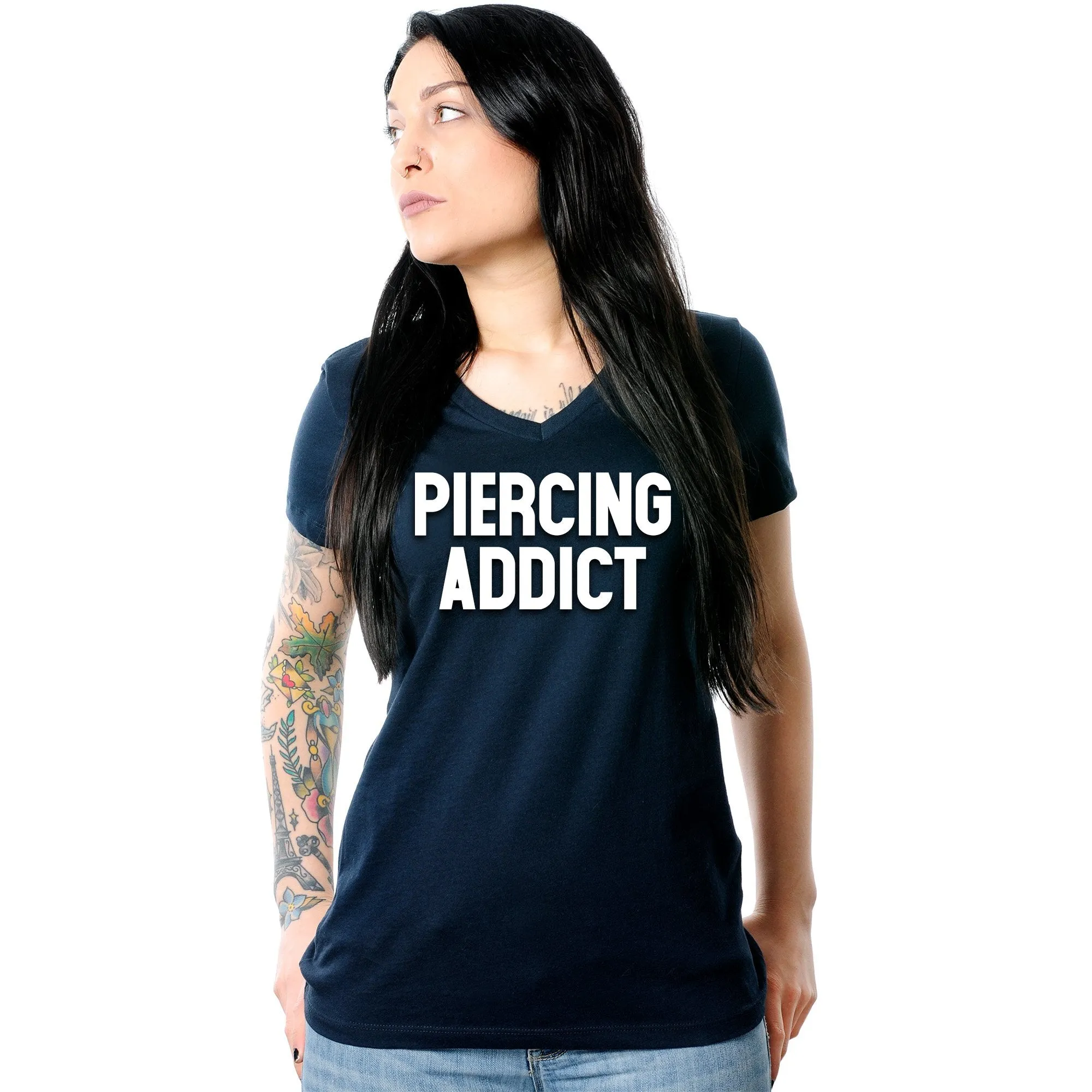 Piercing Addict Tapered V-Neck Tee Shirt