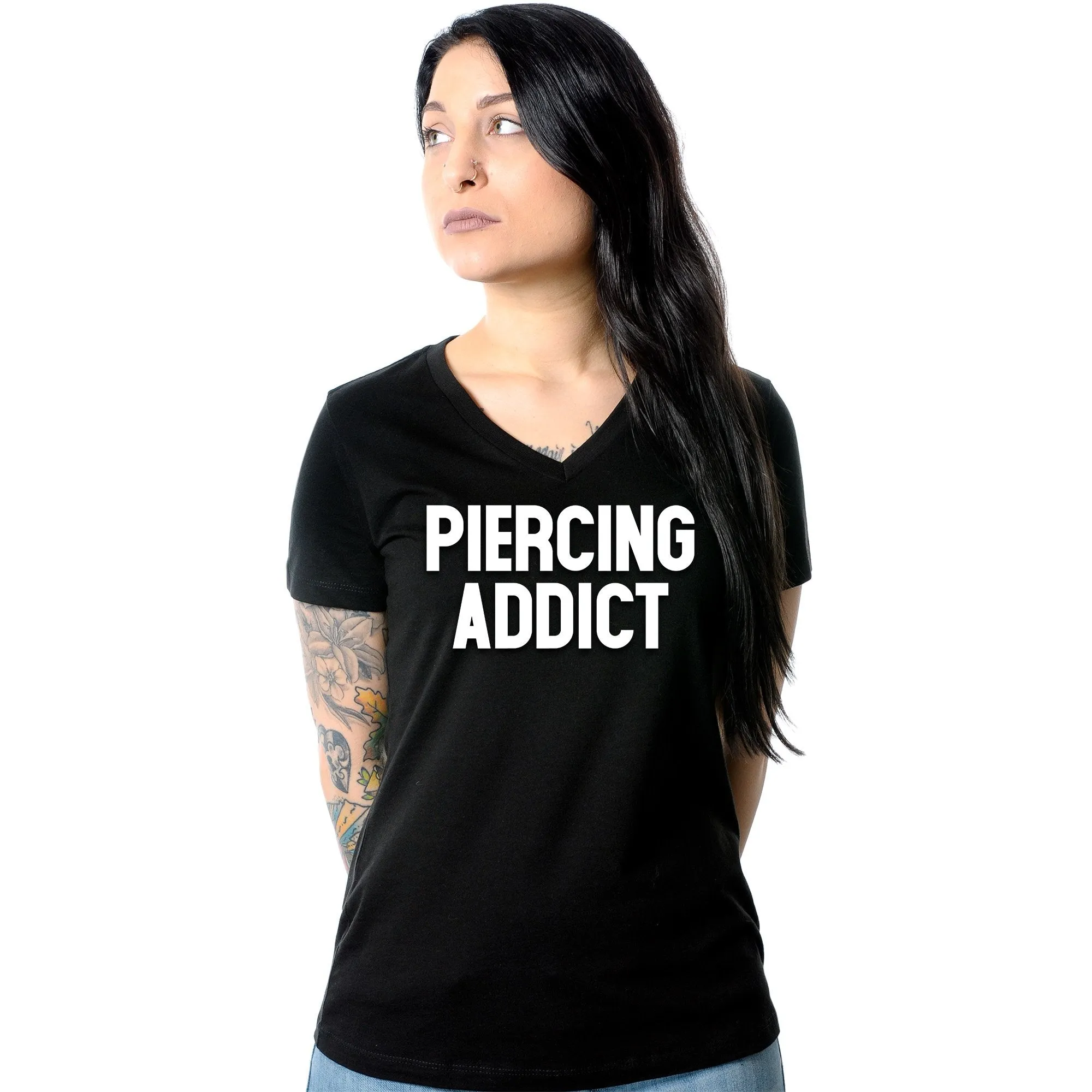 Piercing Addict Tapered V-Neck Tee Shirt