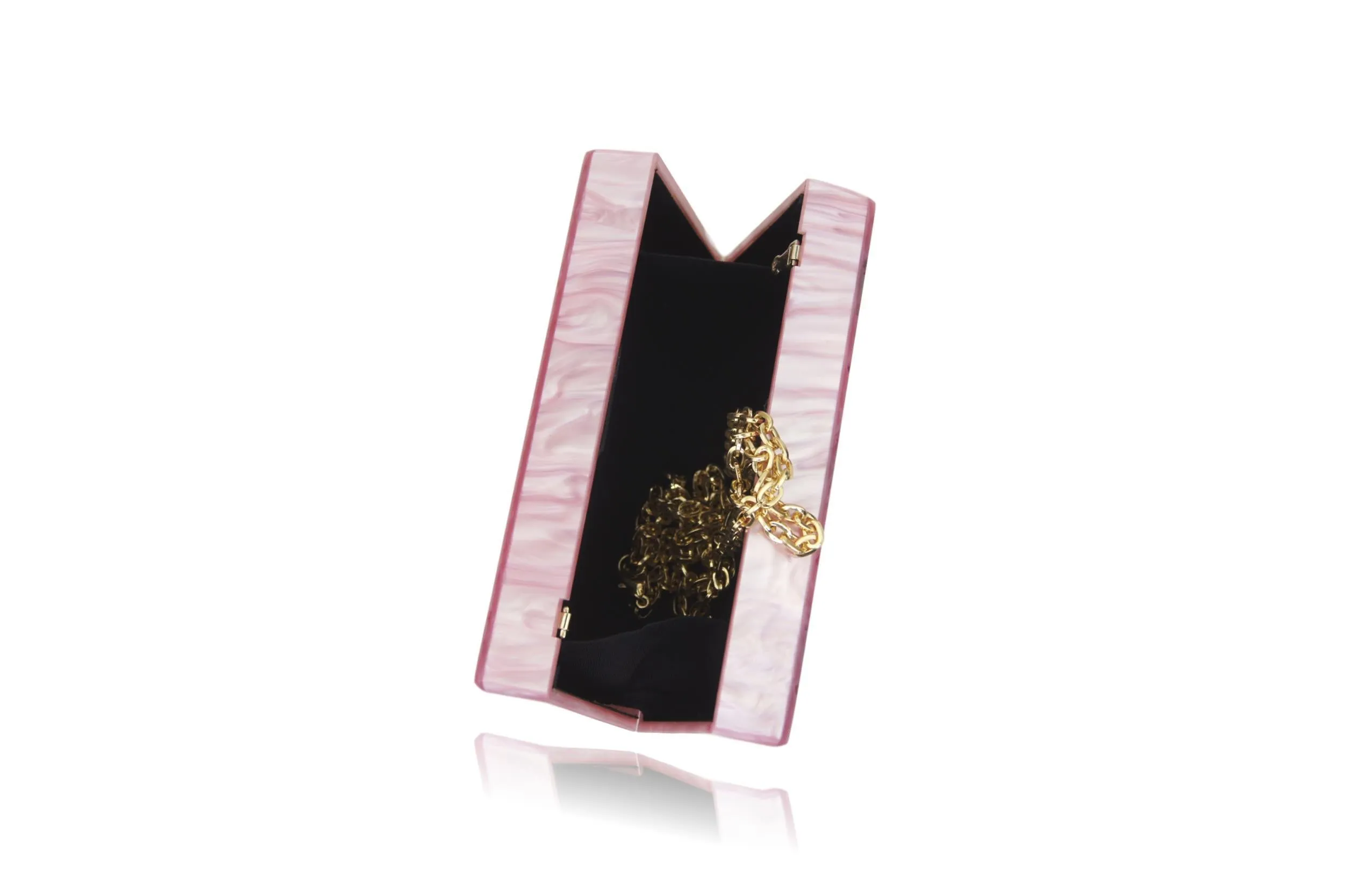 Pink & Green Pearl Cactus Acrylic Box Clutch