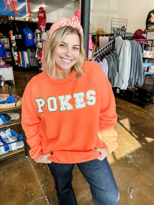 POKES Chenille Patch Bella Drop Shoulder Crew