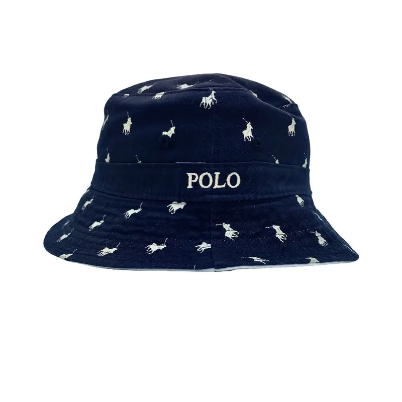 Polo Mens Reversible Bucket hat -white