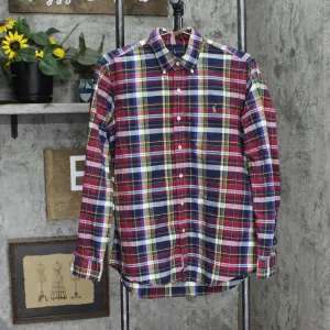 Polo Ralph Lauren Mens Classic Fit Button Up Down Shirt Red Plaid Multi M