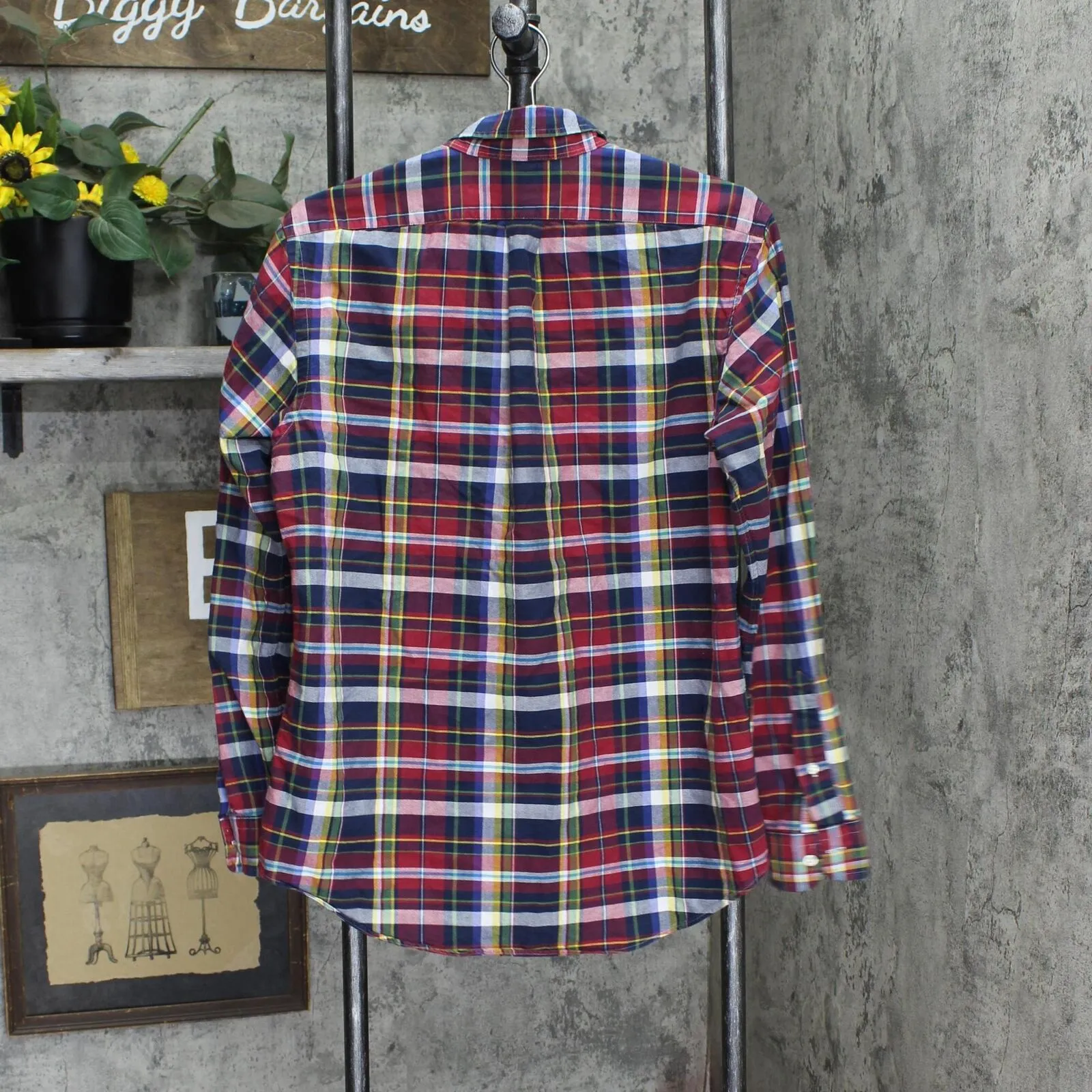 Polo Ralph Lauren Mens Classic Fit Button Up Down Shirt Red Plaid Multi M