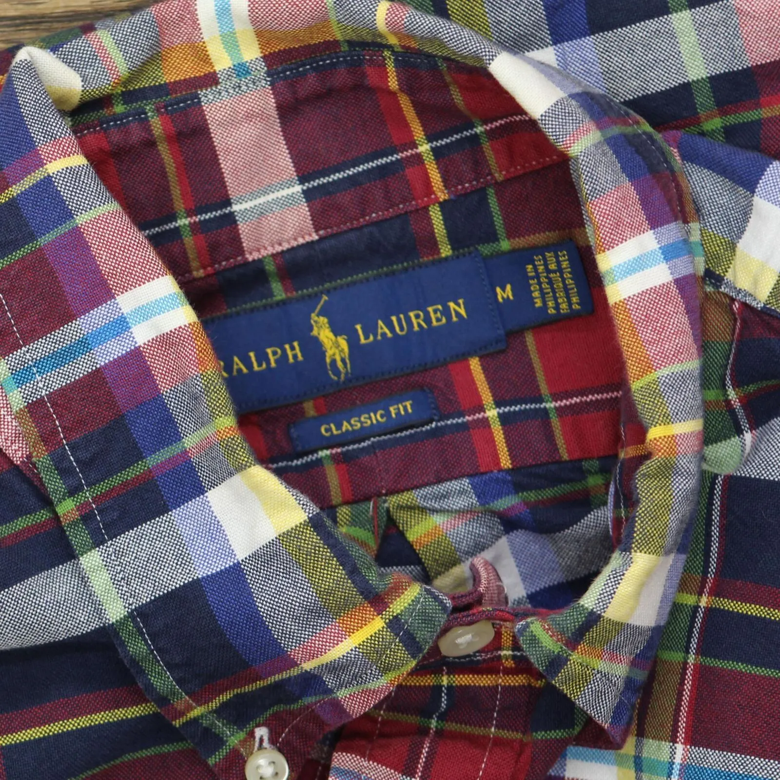 Polo Ralph Lauren Mens Classic Fit Button Up Down Shirt Red Plaid Multi M