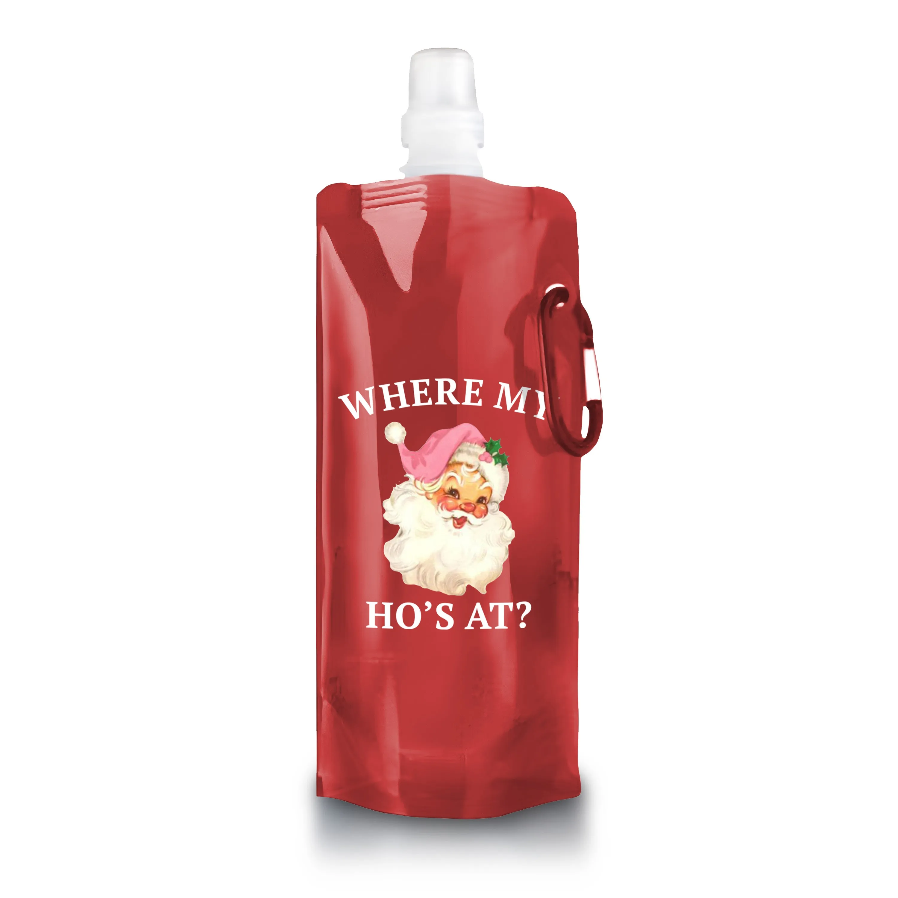Portable Clear Water Bottle (Red) - Where my Ho's At?