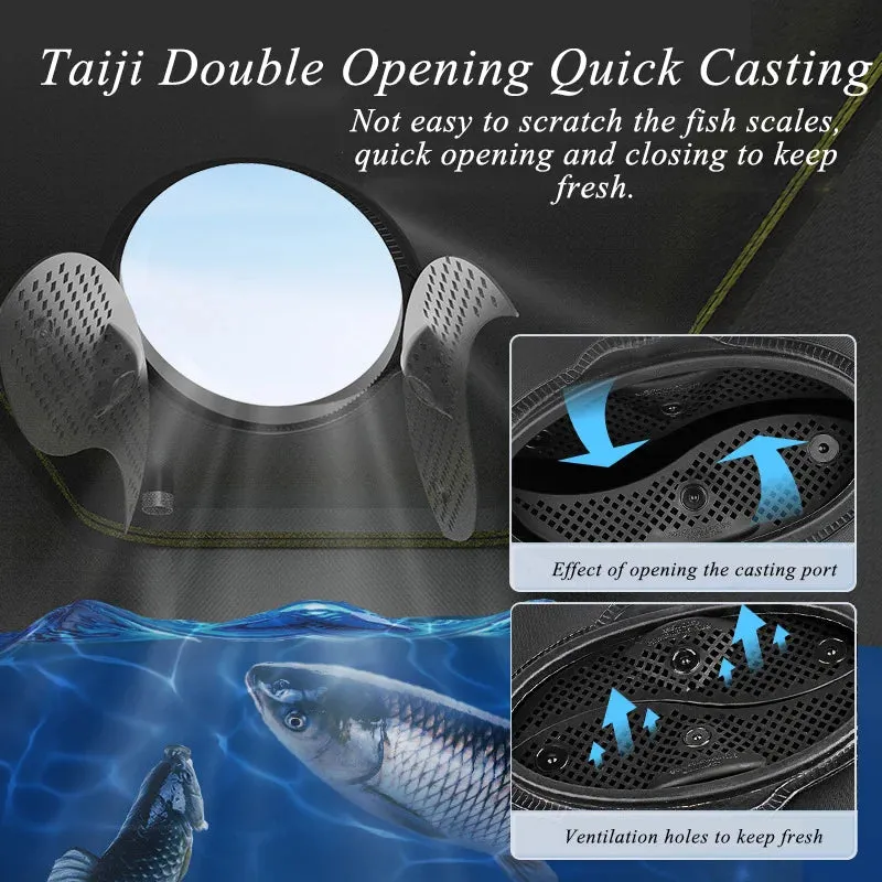 Portable Foldable live bait Fishing Bucket with Aeration Hole Oxygen Pump EVA
