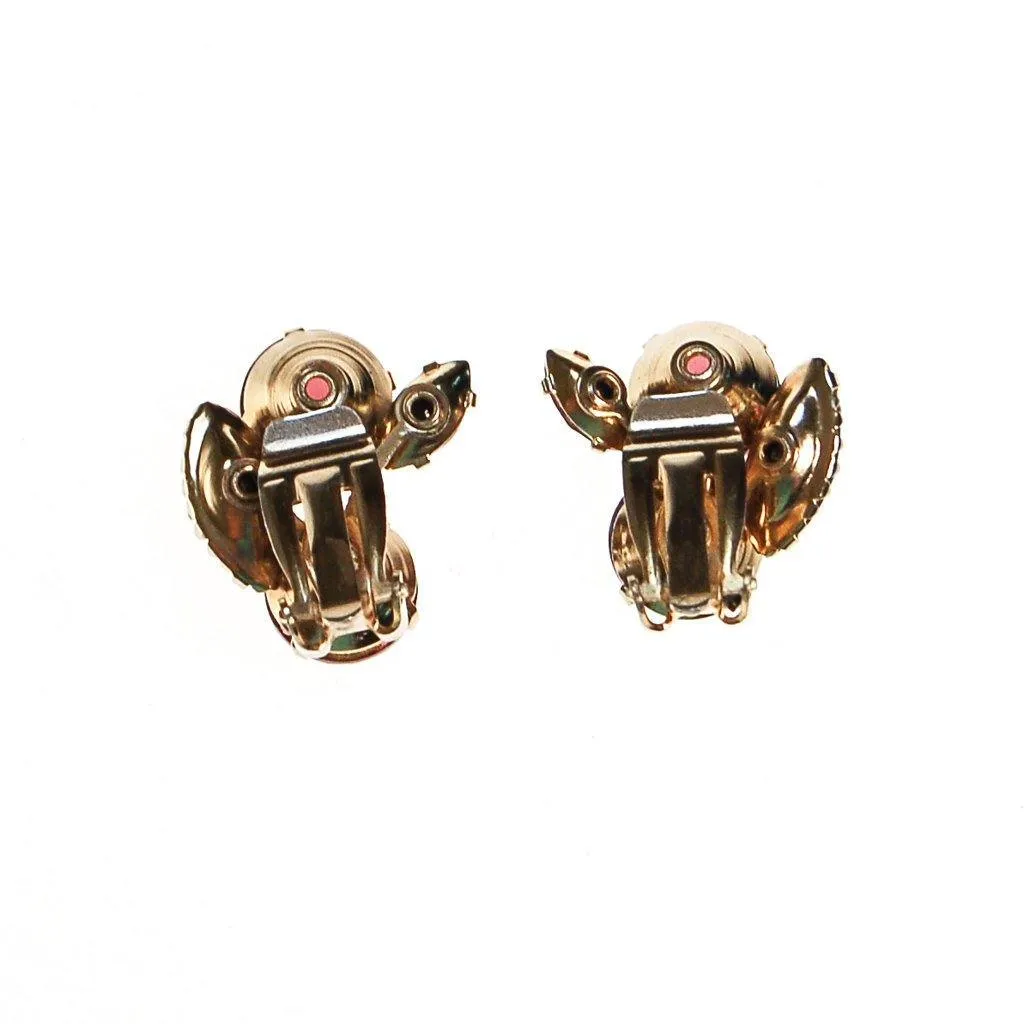 Purple Rhinestone Ear Crawler Earrings