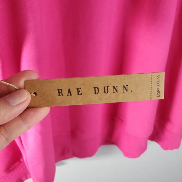 Rae Dunn Weekend pink sweater, XL