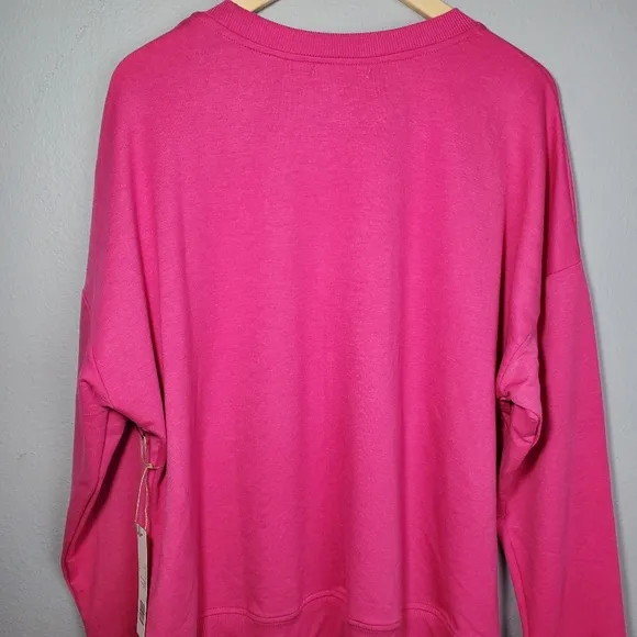 Rae Dunn Weekend pink sweater, XL