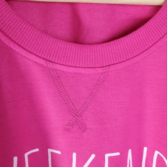Rae Dunn Weekend pink sweater, XL