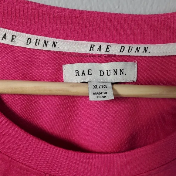 Rae Dunn Weekend pink sweater, XL