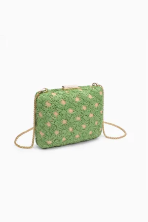 Rafia Floral Clutch (Ivory or Green)
