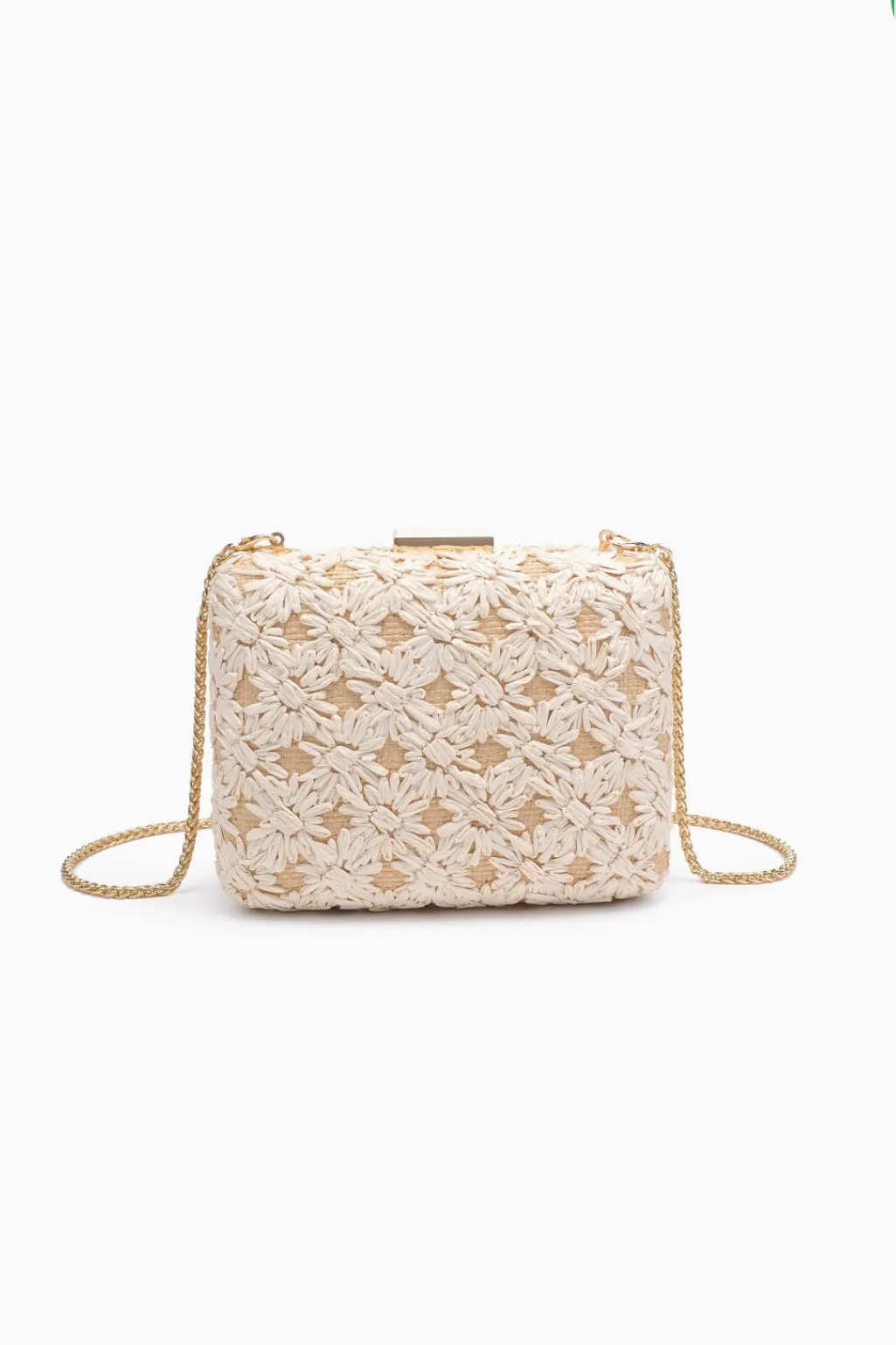 Rafia Floral Clutch (Ivory or Green)
