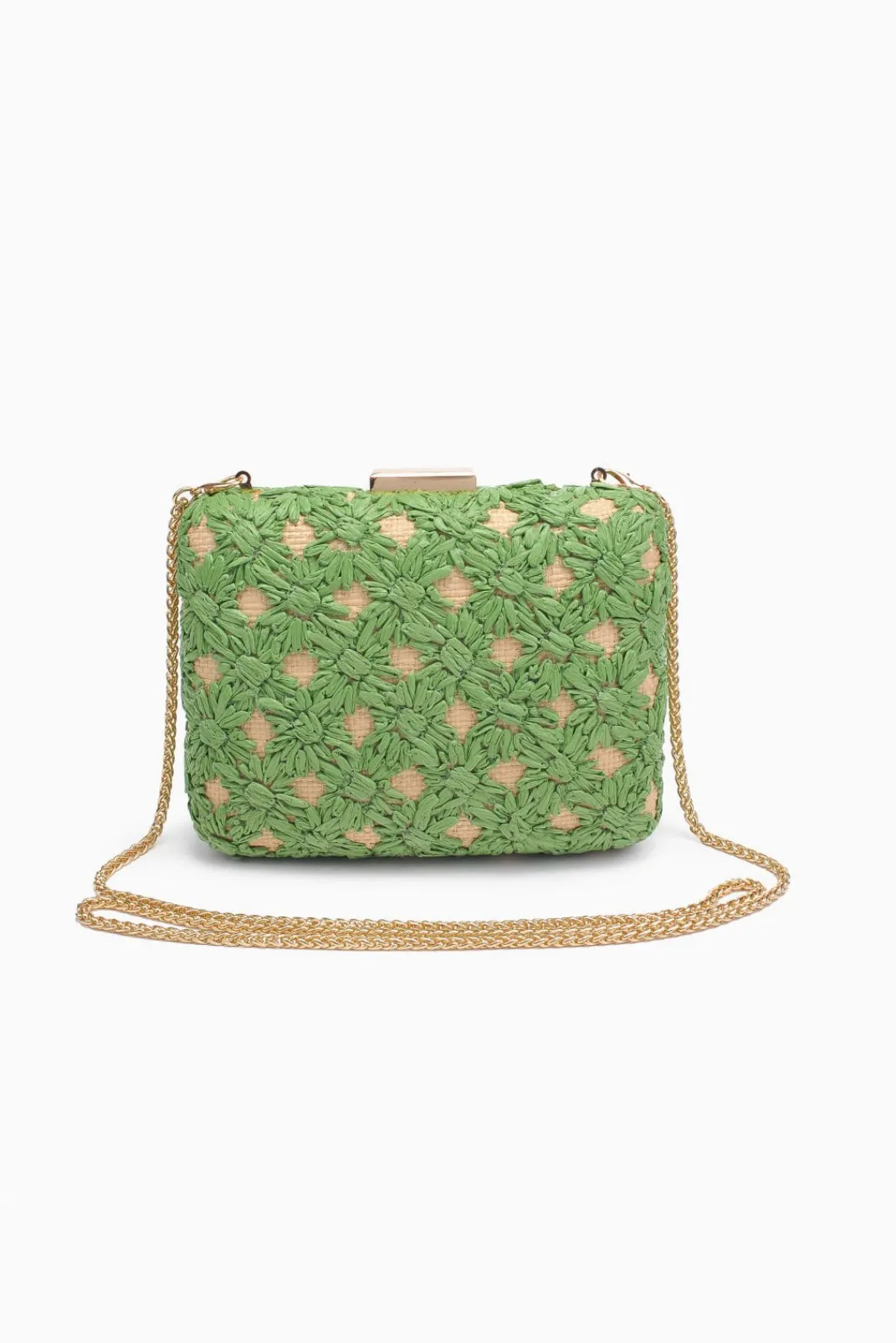 Rafia Floral Clutch (Ivory or Green)