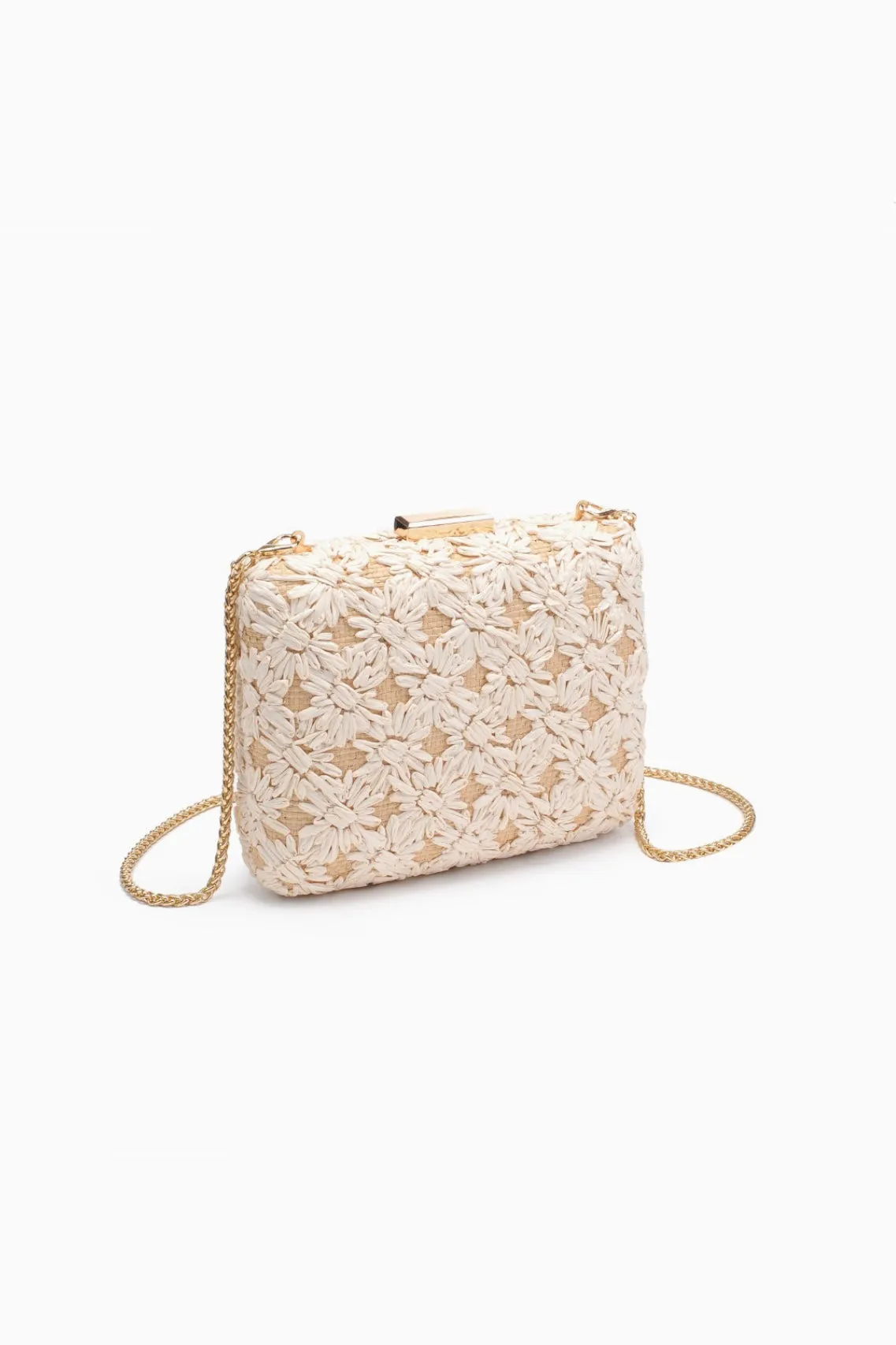 Rafia Floral Clutch (Ivory or Green)