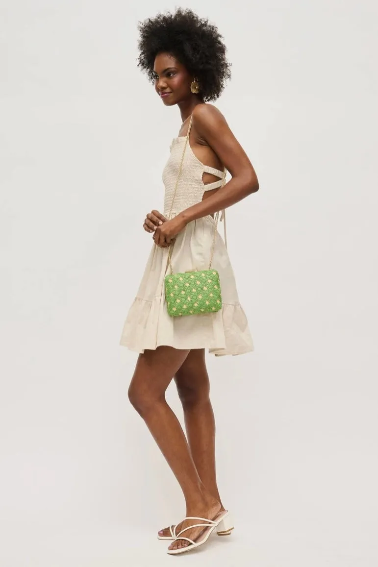 Rafia Floral Clutch (Ivory or Green)