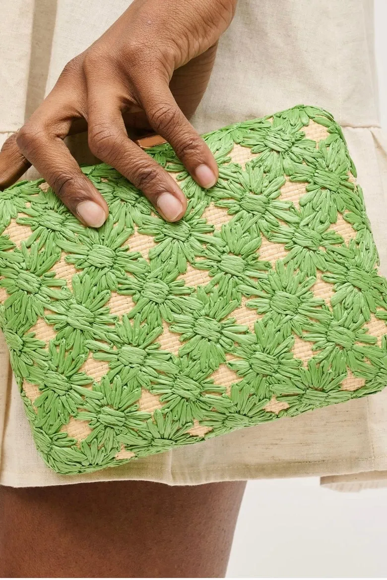 Rafia Floral Clutch (Ivory or Green)