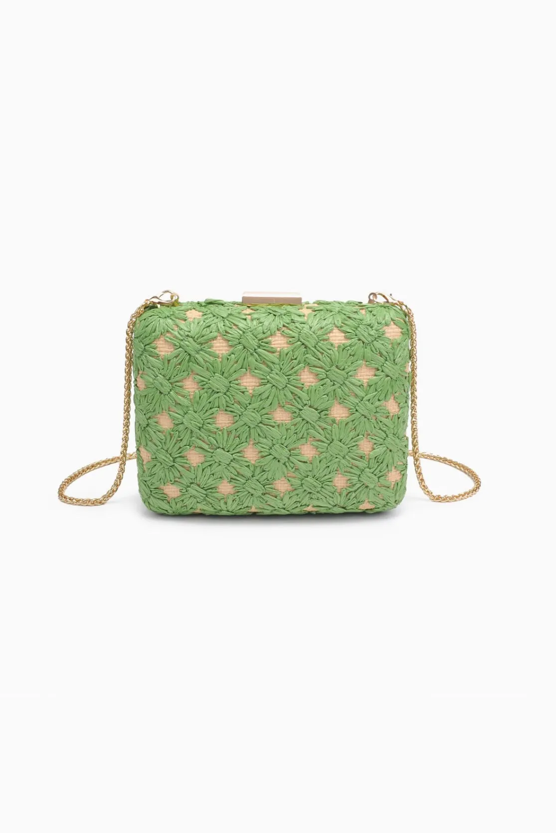 Rafia Floral Clutch (Ivory or Green)