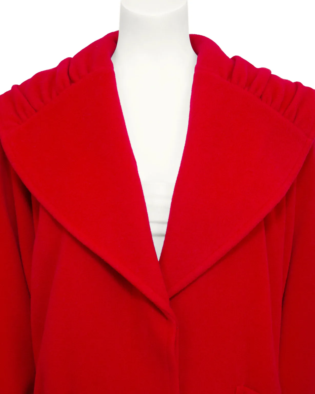 Red Wool Swing Coat