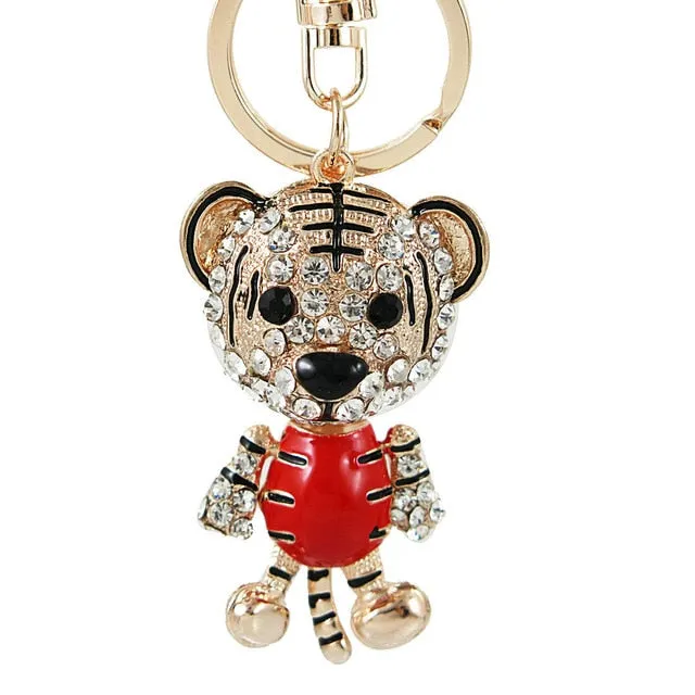 Rhinestone Crystal Elephant Keychain