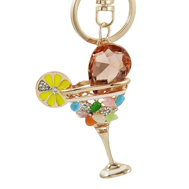 Rhinestone Crystal Elephant Keychain