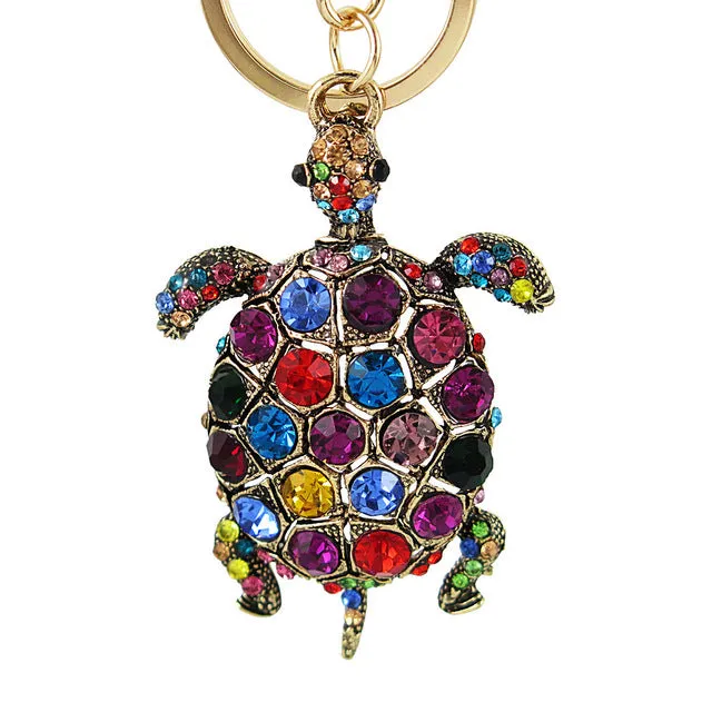 Rhinestone Crystal Elephant Keychain