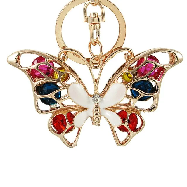 Rhinestone Crystal Elephant Keychain